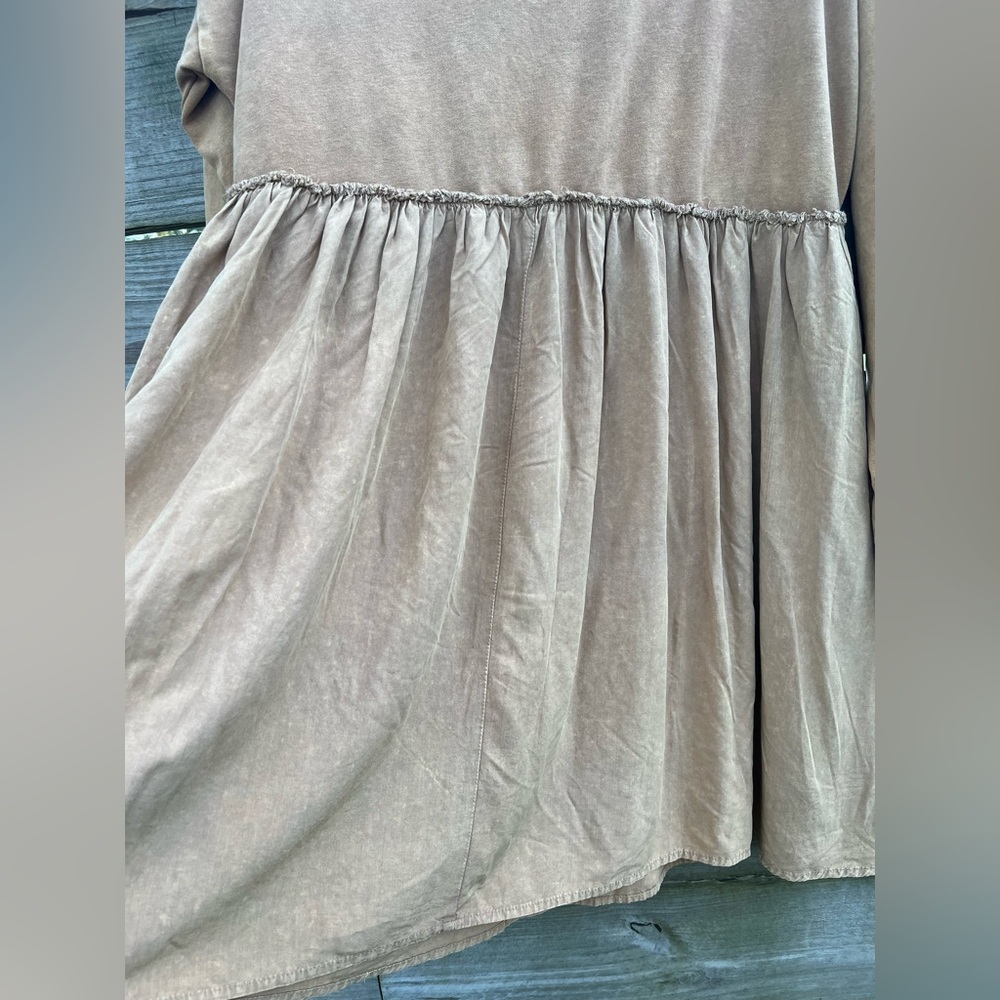 Tan Long Sleeve Mini Dress - Picture 7 of 10